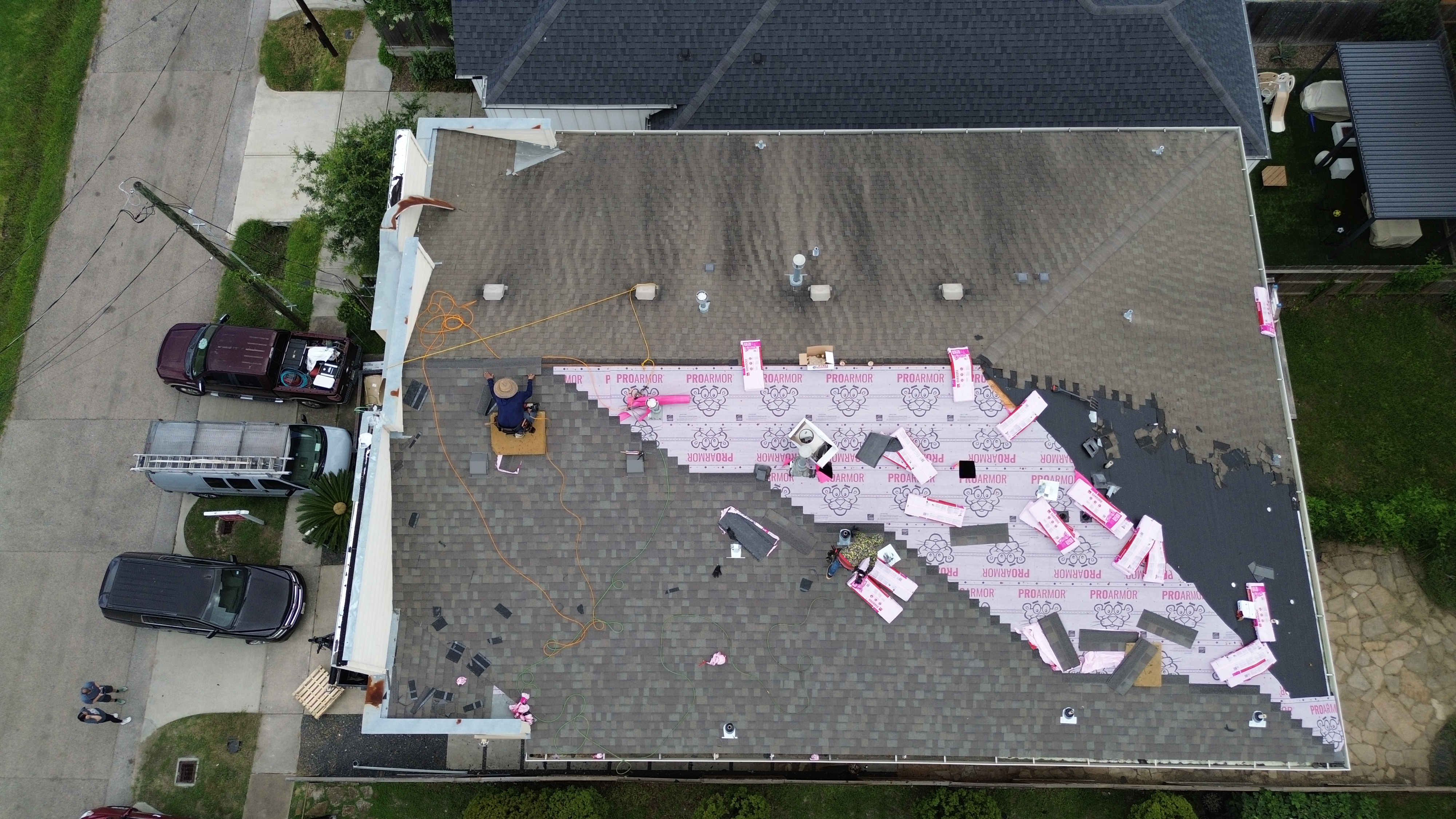 Residential roof installation in progress